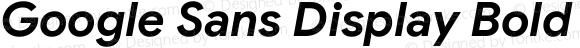 Google Sans Display Bold Italic