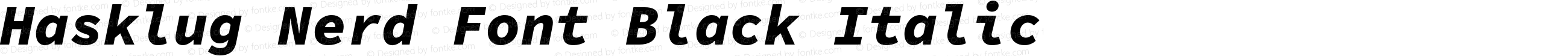 Hasklug Nerd Font Black Italic