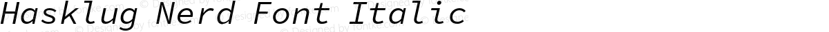 Hasklug Nerd Font Italic