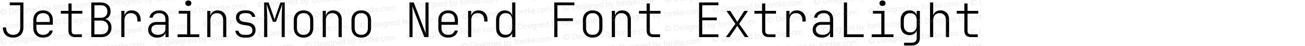 JetBrains Mono ExtraLight Nerd Font Complete