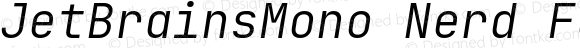 JetBrainsMono Nerd Font Mono Light Italic