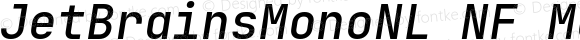 JetBrains Mono NL Medium Italic Nerd Font Complete Mono Windows Compatible