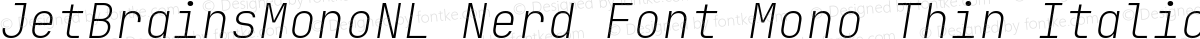 JetBrainsMonoNL Nerd Font Mono Thin Italic