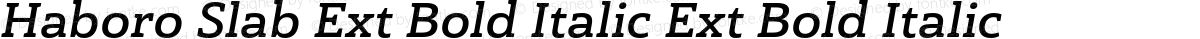Haboro Slab Ext Bold Italic Ext Bold Italic