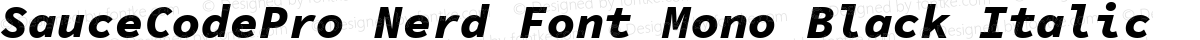 SauceCodePro Nerd Font Mono Black Italic