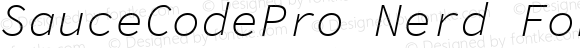 Sauce Code Pro Light Italic Nerd Font Complete Mono