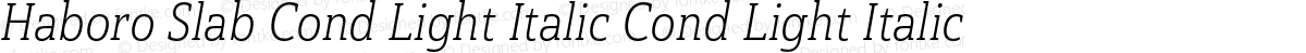Haboro Slab Cond Light Italic Cond Light Italic