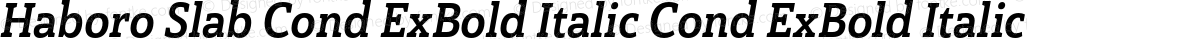 Haboro Slab Cond ExBold Italic Cond ExBold Italic