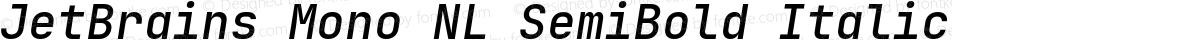 JetBrains Mono NL SemiBold Italic