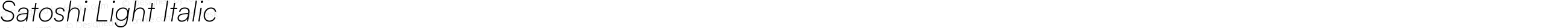 Satoshi Light Italic
