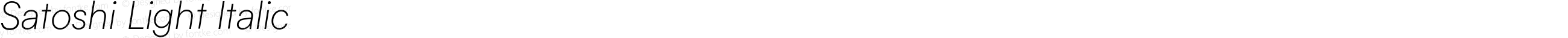 Satoshi Light Italic
