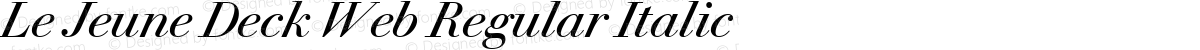 Le Jeune Deck Web Regular Italic