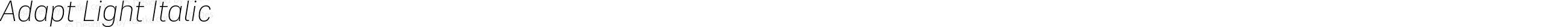 Adapt Light Italic