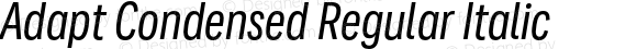 Adapt Condensed Regular Italic