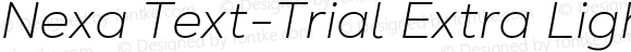 Nexa Text-Trial Extra Light Italic