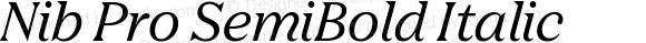 Nib Pro SemiBold Italic