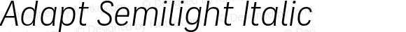 Adapt Semilight Italic