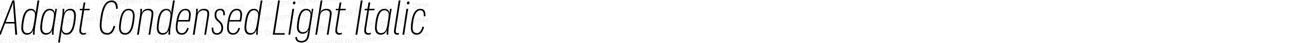 Adapt Condensed Light Italic