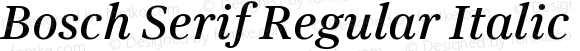 Bosch Serif Regular Italic