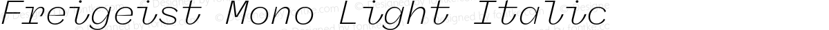 Freigeist Mono Light Italic