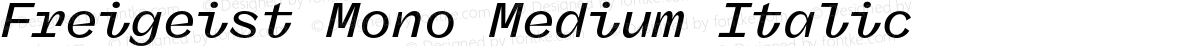 Freigeist Mono Medium Italic