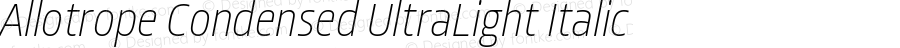 Allotrope Condensed UltraLight Italic