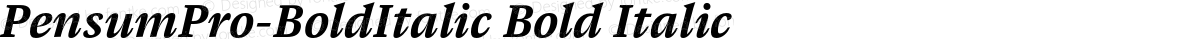 PensumPro-BoldItalic Bold Italic