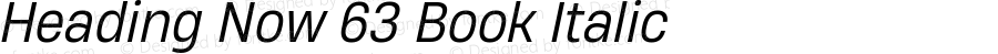 Heading Now 63 Book Italic