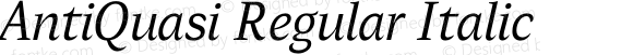 AntiQuasi Regular Italic