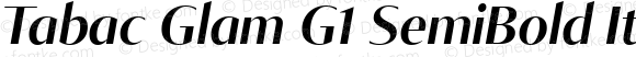 Tabac Glam G1 SemiBold Italic Regular