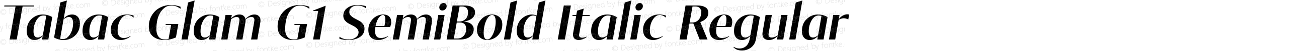 Tabac Glam G1 SemiBold Italic Regular