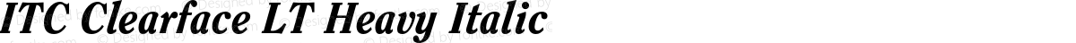 ITC Clearface LT Heavy Italic