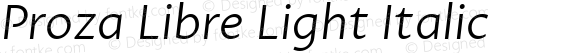 Proza Libre Light Italic Version 1.000; ttfautohint (v1.4.1.8-43bc)