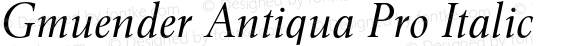 Gmuender Antiqua Pro Italic