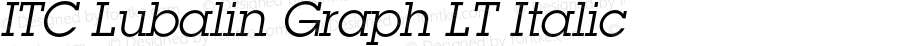 ITC Lubalin Graph LT Italic