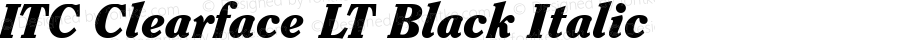 ITC Clearface LT Black Italic