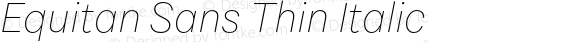 Equitan Sans Thin Italic