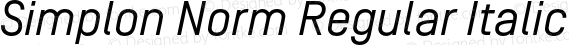 Simplon Norm Regular Italic