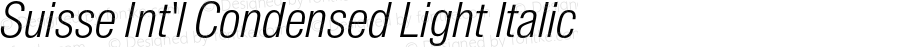 Suisse Int'l Condensed Light Italic