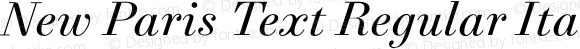 New Paris Text Regular Italic
