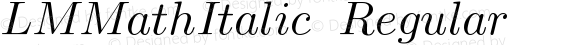 LMMathItalic10 Regular