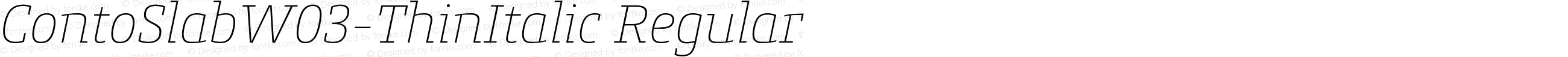 Conto Slab W03 Thin Italic