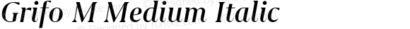 Grifo M Medium Italic