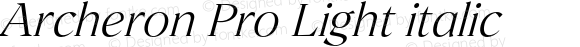 Archeron Pro Light italic