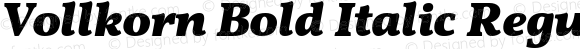 Vollkorn Bold Italic Regular