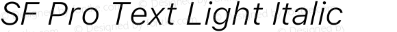 SF Pro Text Light Italic