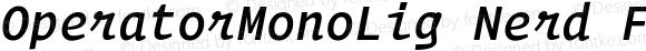 OperatorMonoLig Nerd Font Medium Italic