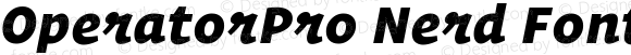 OperatorPro Nerd Font Black Italic