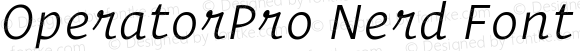 OperatorPro Nerd Font Light Italic