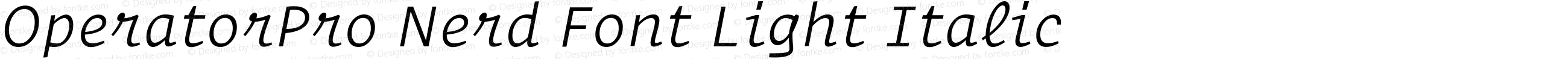 OperatorPro Nerd Font Light Italic